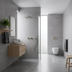 Colonne de Douche Encastrée Vael Nickel Brossé Laiton — Pommeau Pluie 250×250 mm