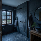 Colonne de Douche Encastrée Vael Noir Mat Laiton — Pommeau Pluie 250×250 mm