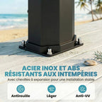 Douche Solaire de Jardin 60L Noire — Douchette, Rince-Pieds et Température Réglable