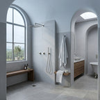 Colonne de Douche Encastrée Vael Chrome Laiton — Pommeau Pluie 250×250 mm