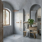 Colonne de Douche Encastrée Vael Or Rose Poli Laiton — Pommeau Pluie 250×250 mm