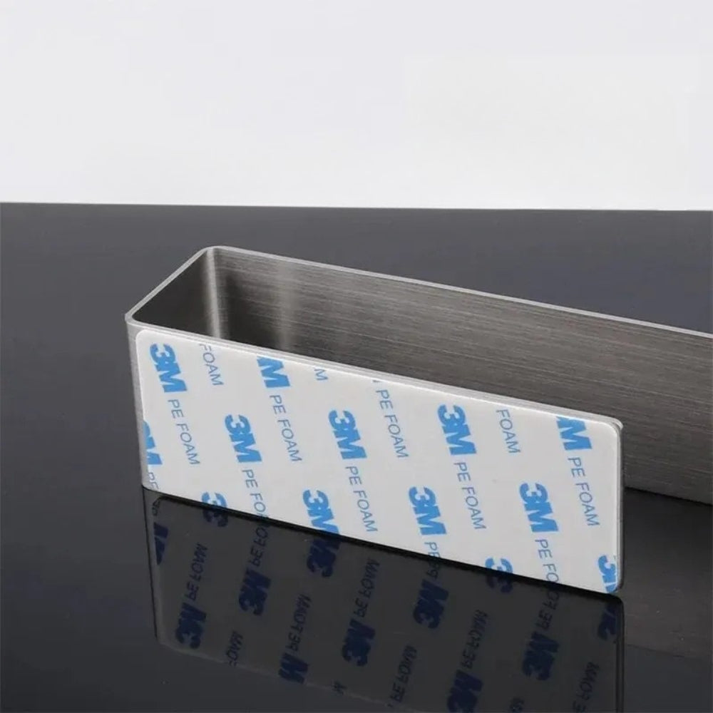 Porte-serviette mural sans perçage en acier inoxydable | Barre simple adhésive