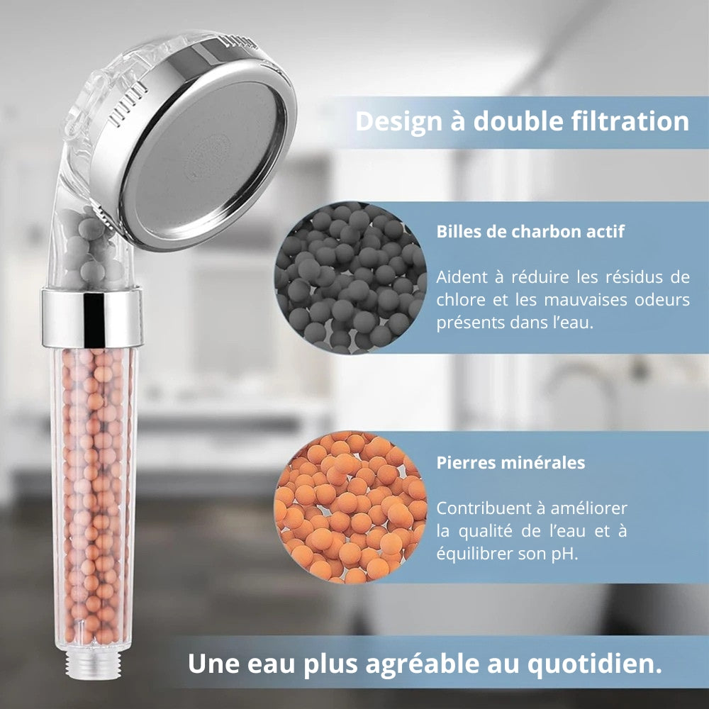 Pommeau de Douche Filtrant Haute Pression à Main
