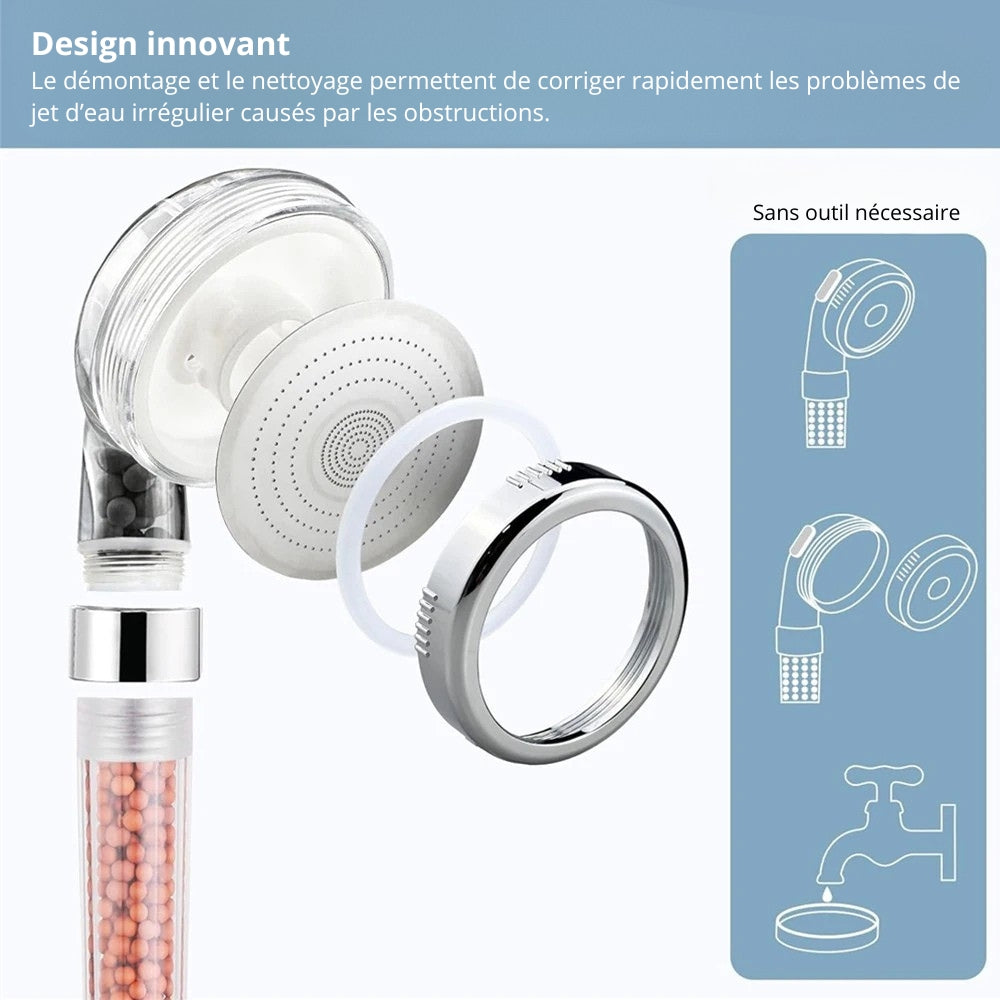 Pommeau de Douche Filtrant Haute Pression à Main