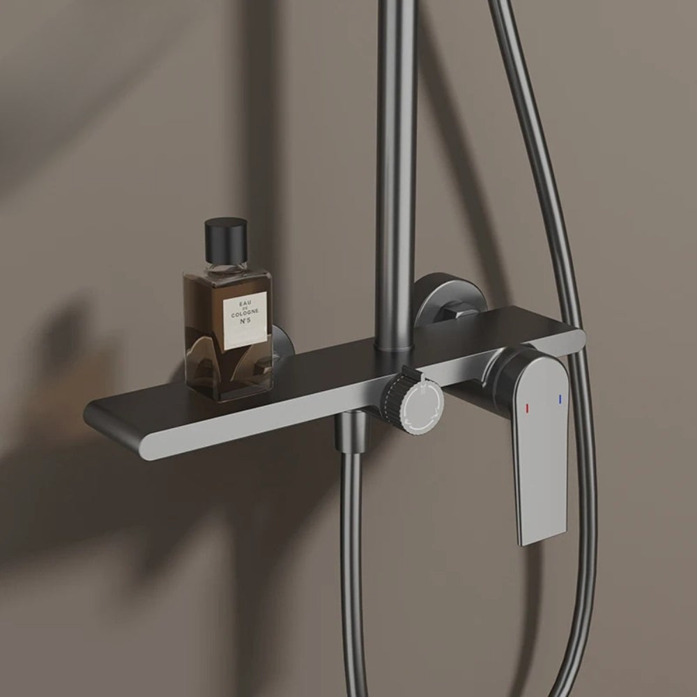 Colonne de Douche 3 Voies Or/Noir Brossé