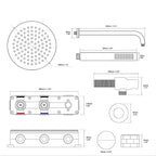Colonne de Douche Encastrée Minimaliste en Laiton