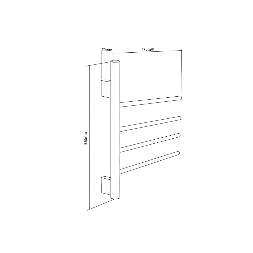 Sèche-Serviette Électrique Pivotant 180° en Acier Inoxydable