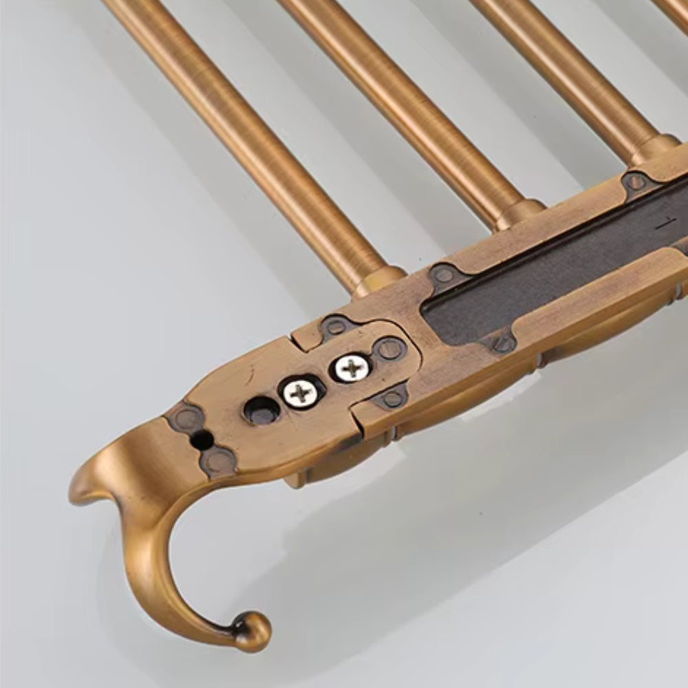 Porte-serviette mural pivotant bronze antique 2 à 5 barres