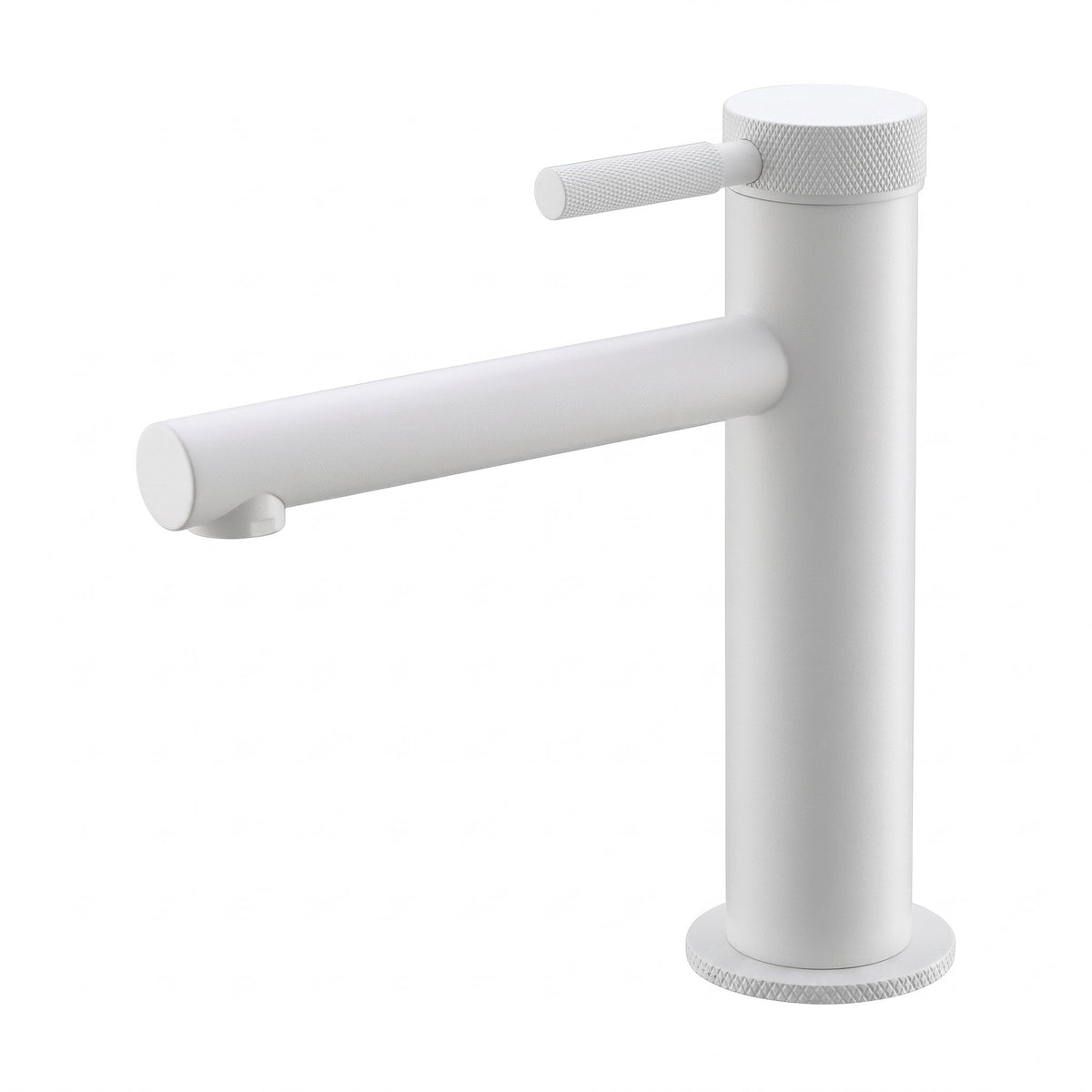 Robinet lavabo Aura blanc mat modèle court sur fond blanc