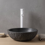 Robinet lavabo Aura blanc mat, vue d'ensemble du plan de vasque
