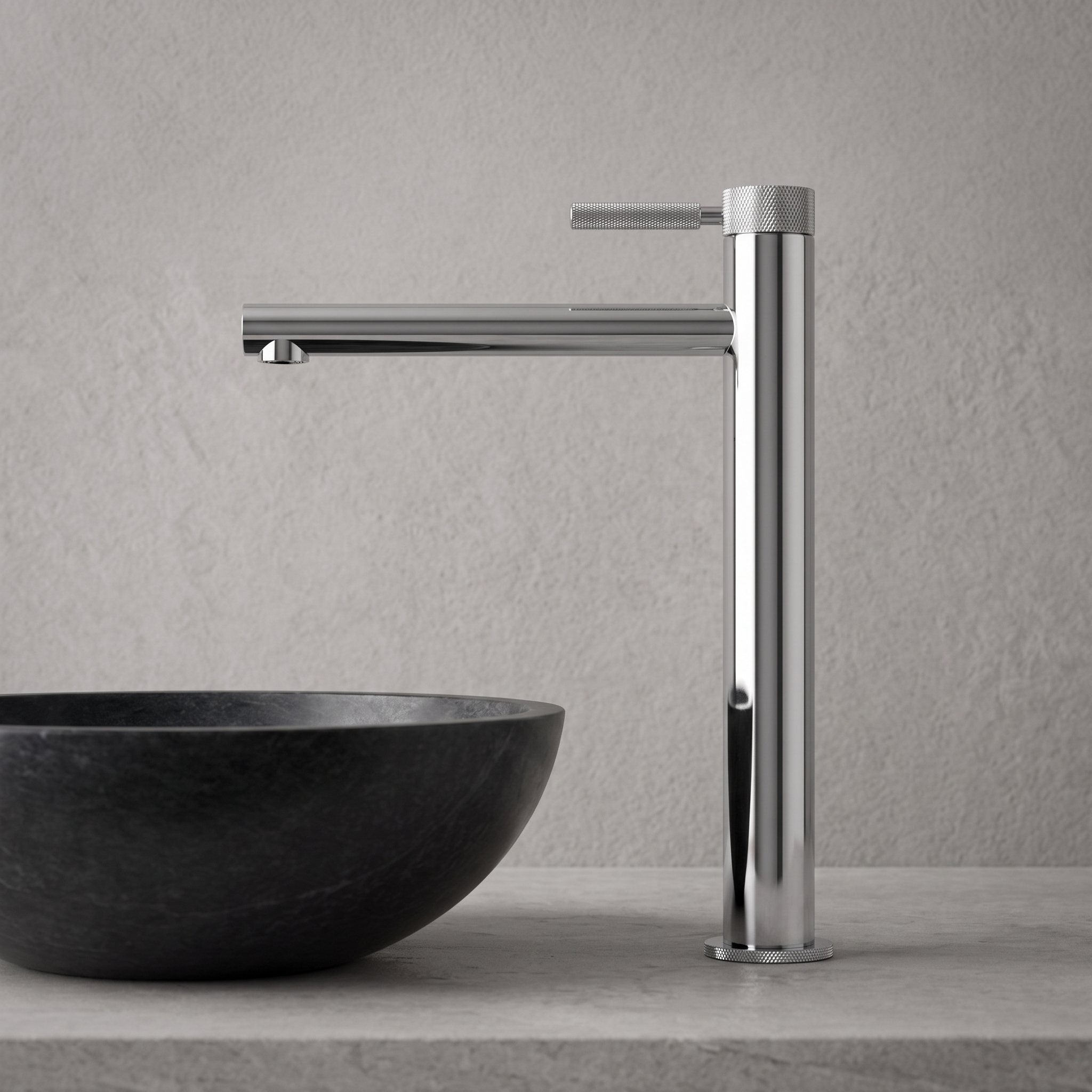 Robinet lavabo Aura chrome installé sur une vasque à poser