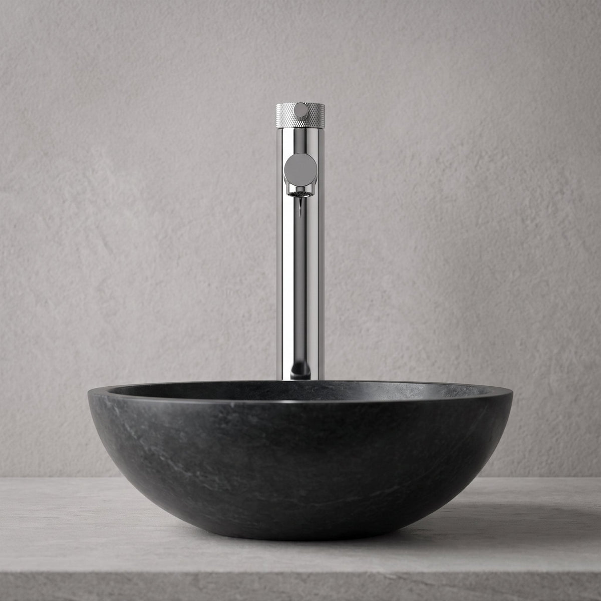 Robinet lavabo Aura chrome, vue d'ensemble du plan de vasque