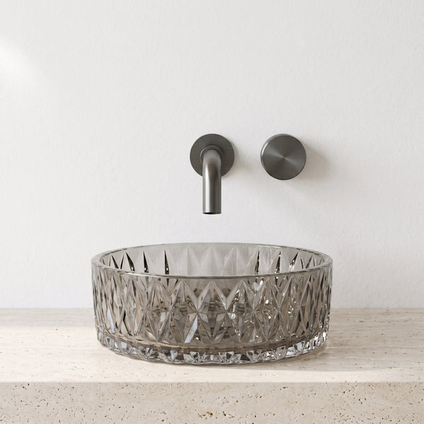 Robinet Mural Linea Gun Metal Laiton — Mitigeur Encastrable Minimaliste