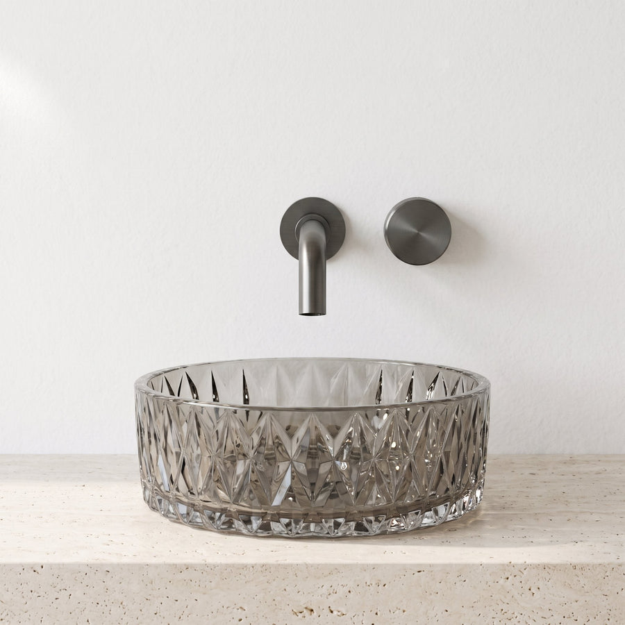 Robinet Mural Linea Gun Metal Laiton — Mitigeur Encastrable Minimaliste