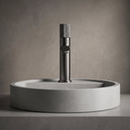 Robinet lavabo Runa gun metal 216 mm monté sur vasque, vue de face
