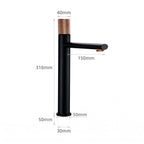 Schéma coté du robinet lavabo Runa 318 mm : hauteur 318 mm, bec 150 mm