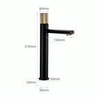 Schéma coté du robinet lavabo Runa 318 mm : hauteur 318 mm, bec 150 mm