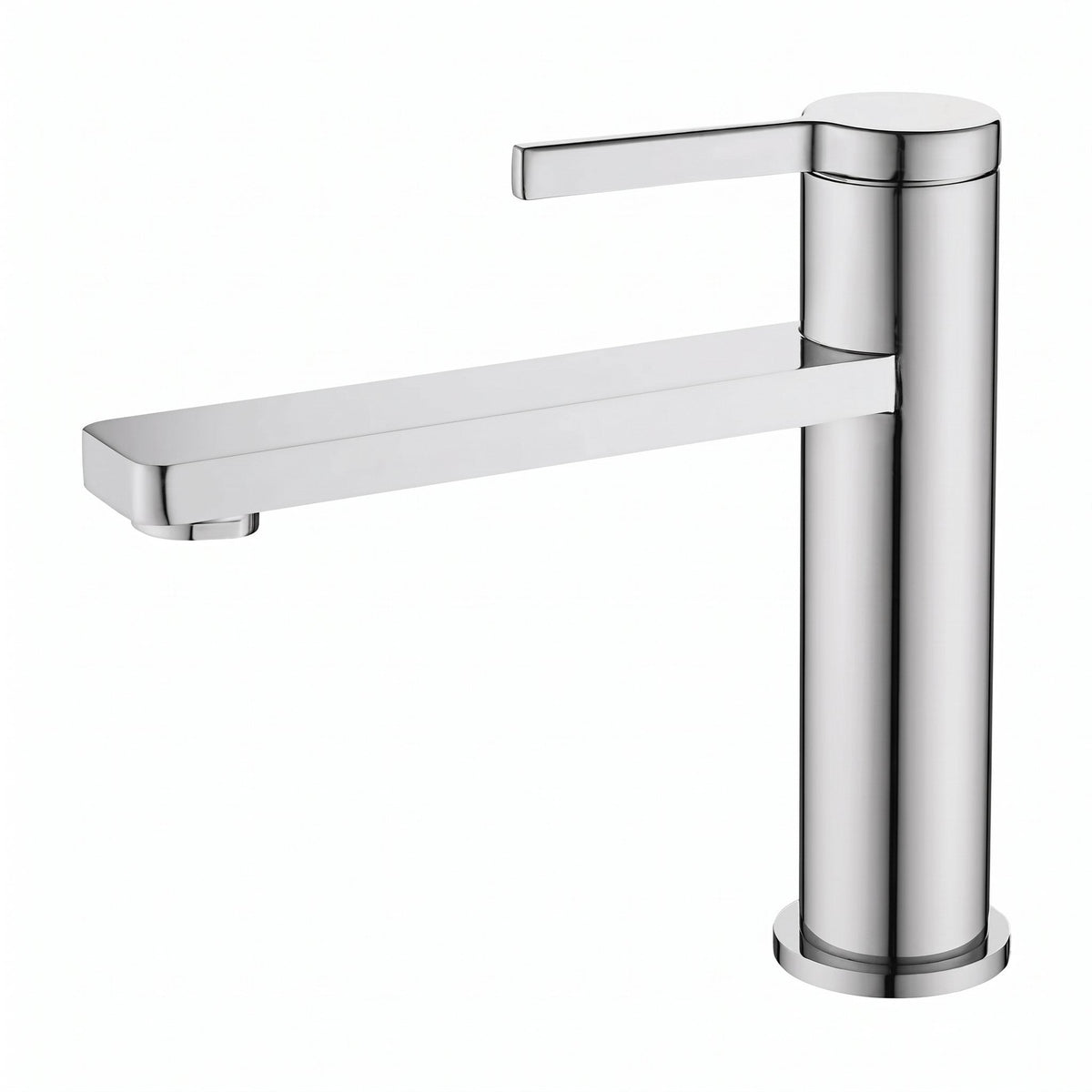Robinet lavabo Solea chrome modèle court sur fond blanc