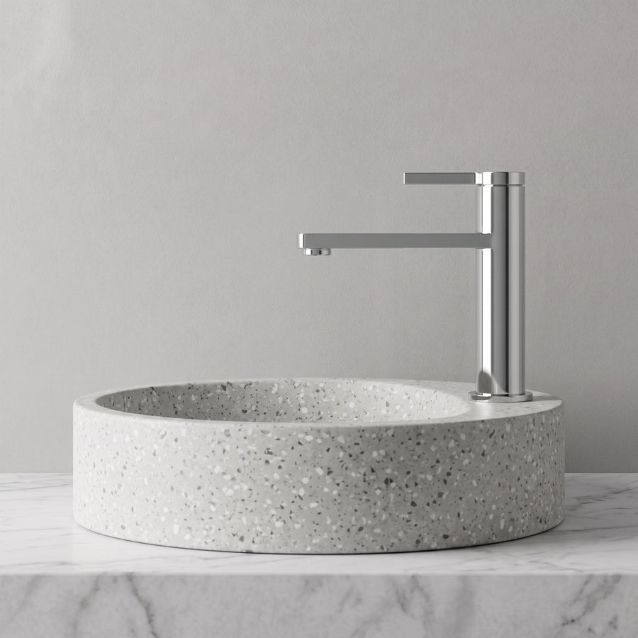 Robinet Lavabo Solea Chrome Laiton — Mitigeur Corps Moleté