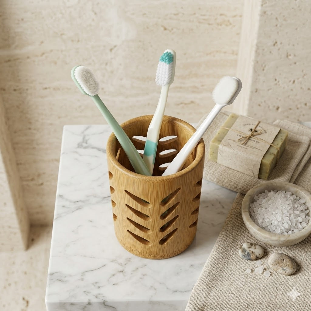 Porte Brosse à Dents Bambou Aéré