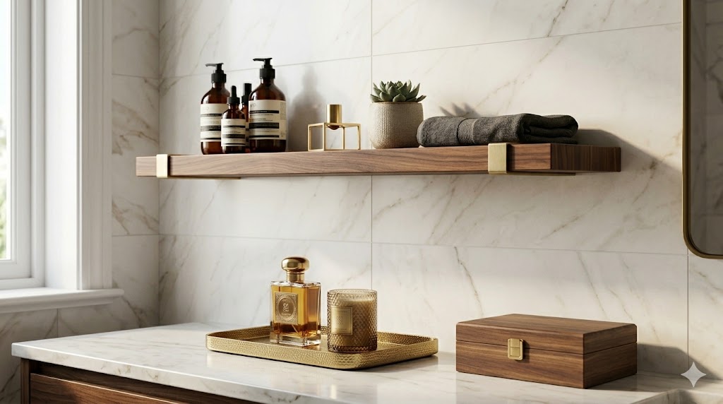 Installer une étagère de salle de bain