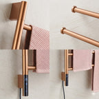 Sèche-Serviette Électrique Pivotant 180° en Acier Inoxydable