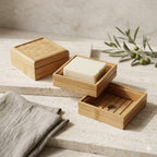 Boîte à Savon Bambou avec Couvercle