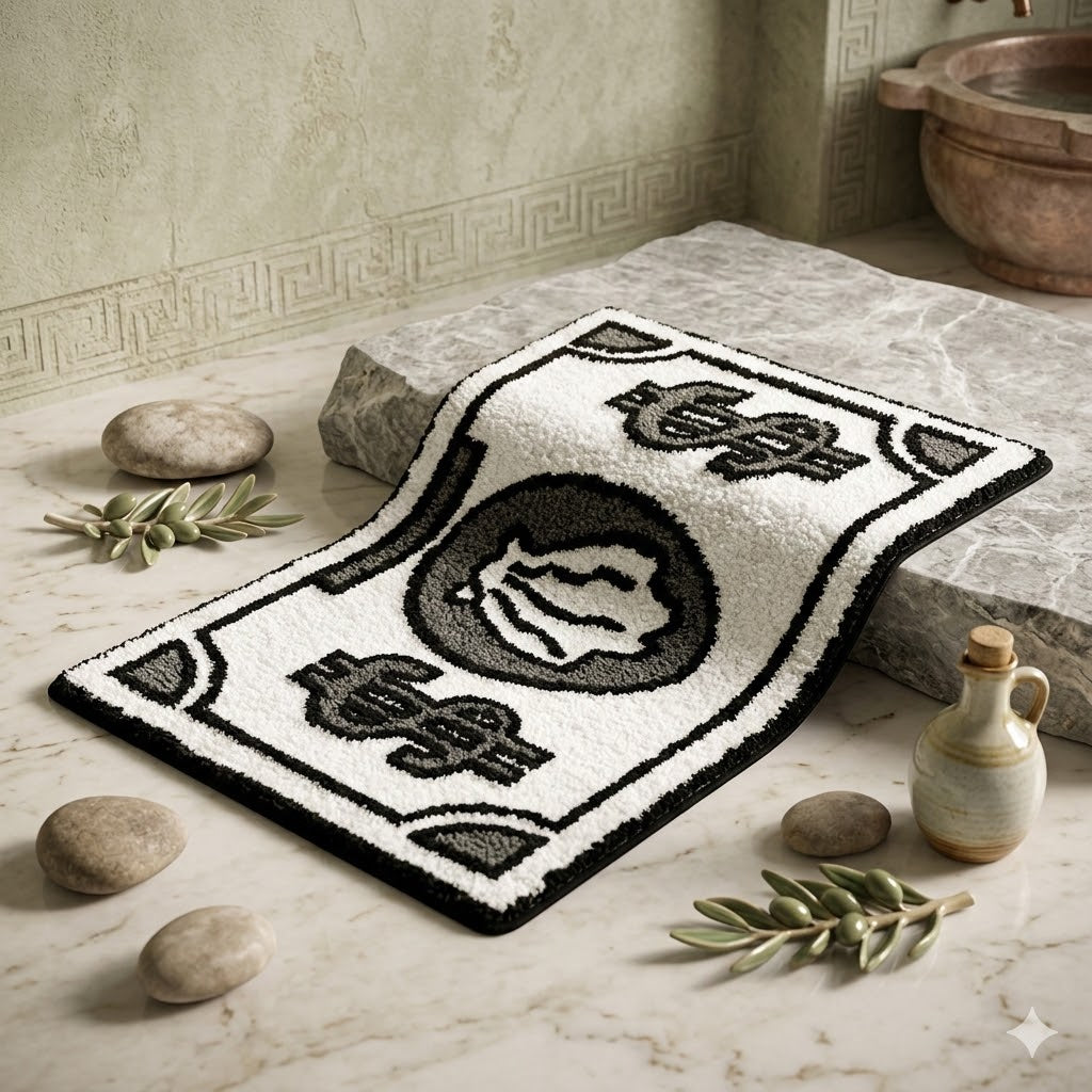 Tapis de Douche Original Motif Billet Antidérapant