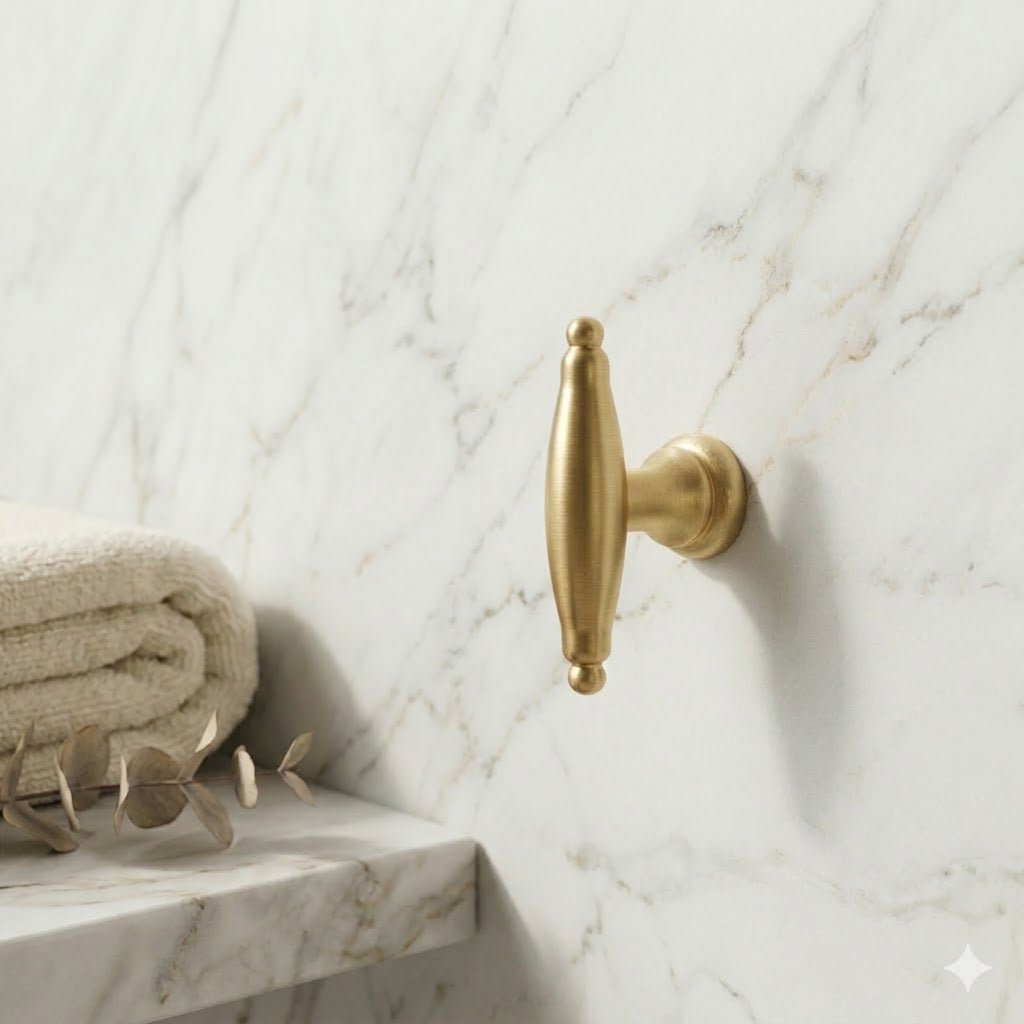 Patère Murale Laiton Doré Design