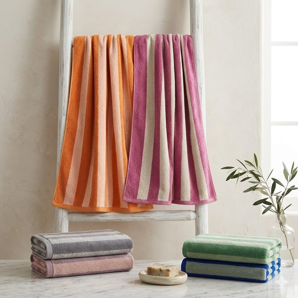 Serviette de Bain en Coton Motif Jacquard