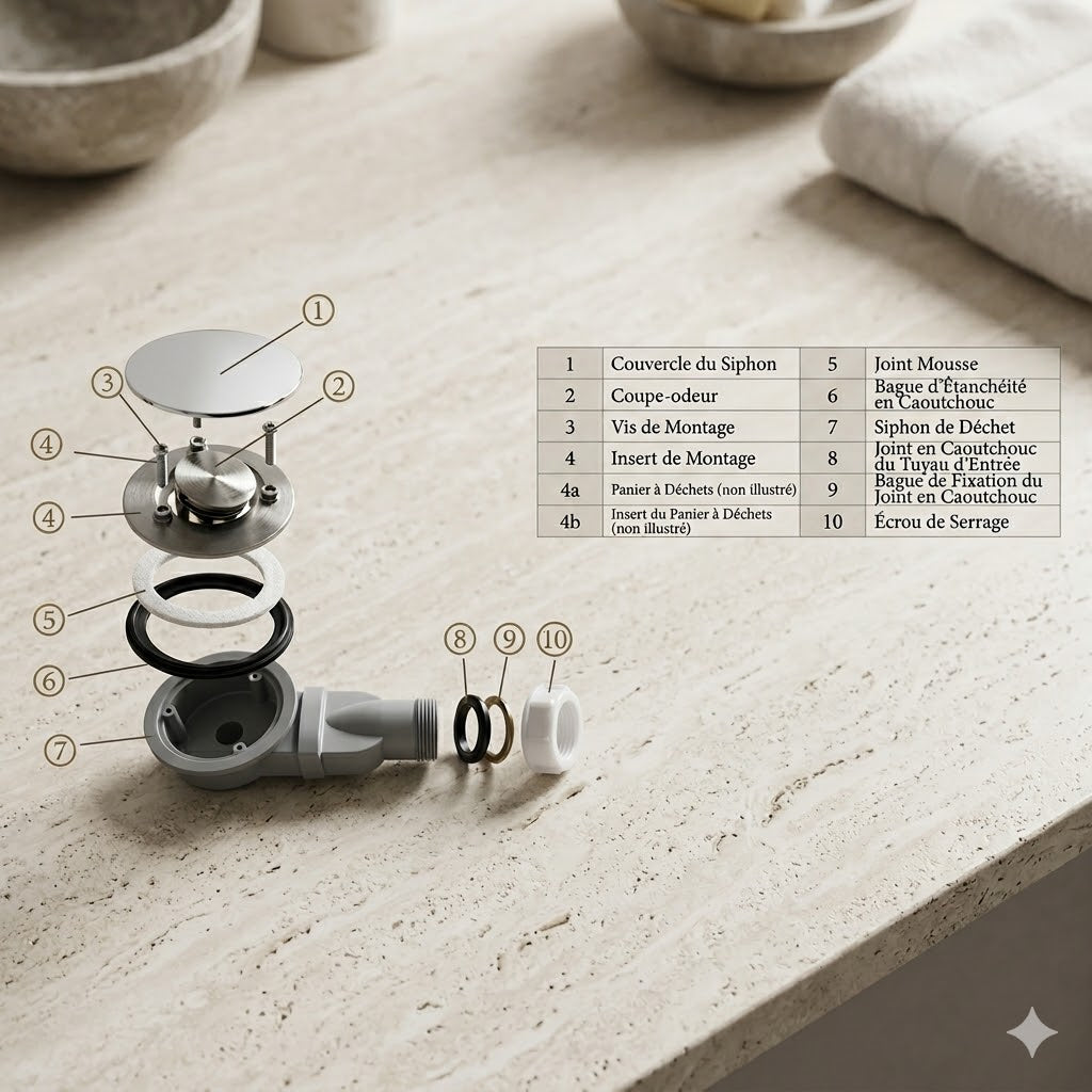 Siphon Douche Extra Plat Anti-Odeur