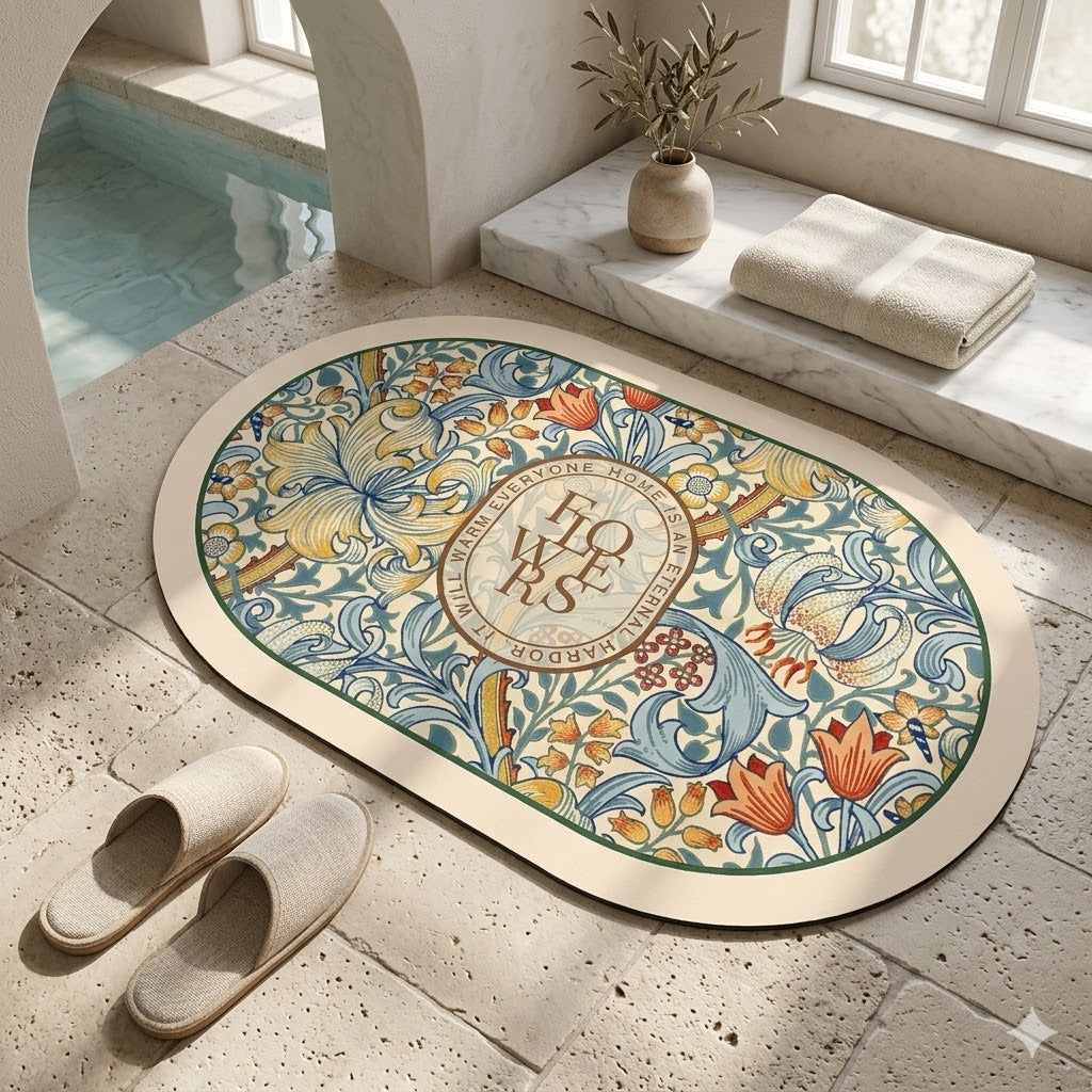 Tapis de Douche Antidérapant Floral