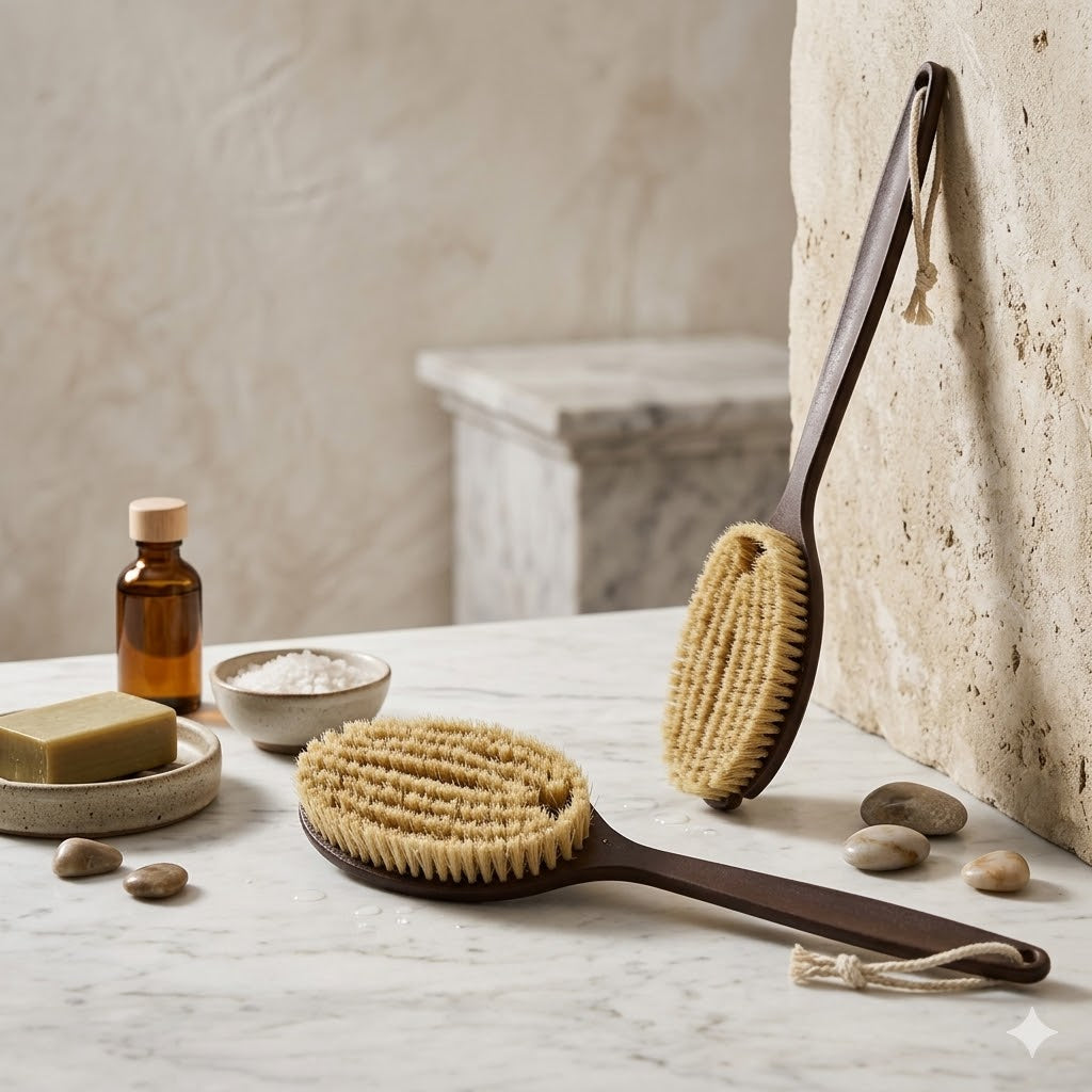 Brosse Dos Douche Fibres de Coco Manche Long