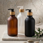 Distributeur de Savon Effet Givrée Rechargeable 500ML Lot de 2