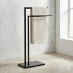 Porte-Serviette sur Pied | Acier Inox & Base Marbre