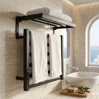 Sèche-Serviette Électrique Mural avec Écran Digital et Étagère