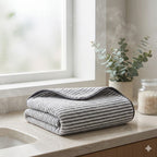 Serviette Mains à Rayures En Polaire