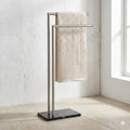 Porte-Serviette sur Pied | Acier Inox & Base Marbre – vue 3