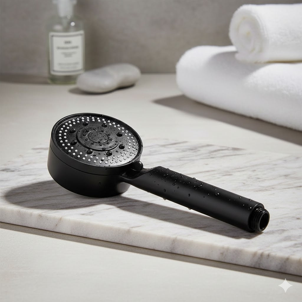 Pommeau de Douche Noir 5 Modes Réglables