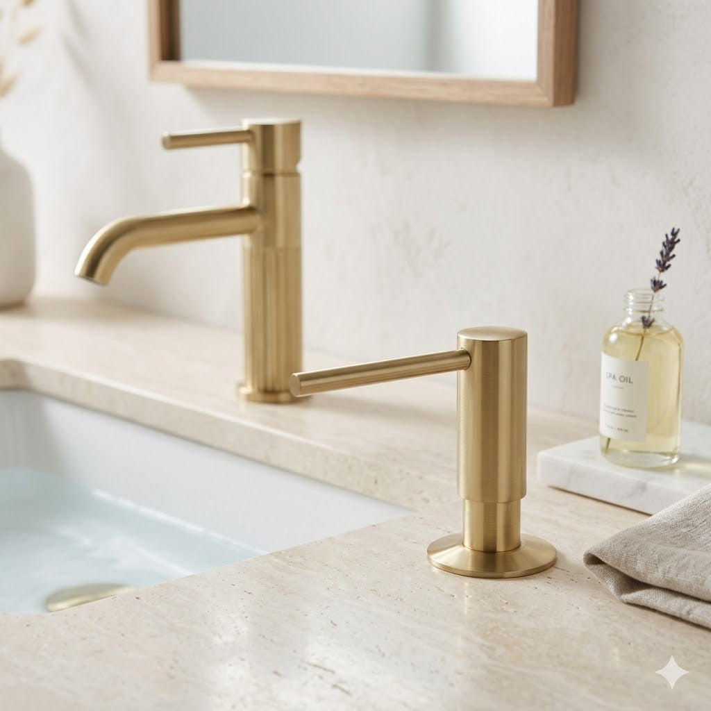Distributeur de Savon Encastrable Laiton – 4 Finitions