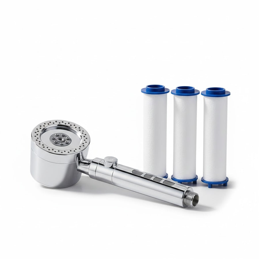 Pommeau de Douche Filtrant Haute Pression 5 Modes — Gris, Argent ou Orange