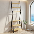 Porte-serviette échelle pliable bambou et métal