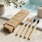 Brosse à Dents Bambou Cylindrique Lot 4