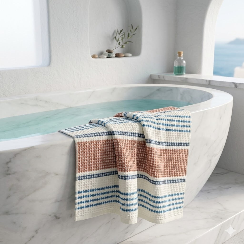 Serviette de Bain Nid d’Abeille en Coton