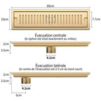 Bonde de Douche Linéaire Anti-Odeur 60 cm
