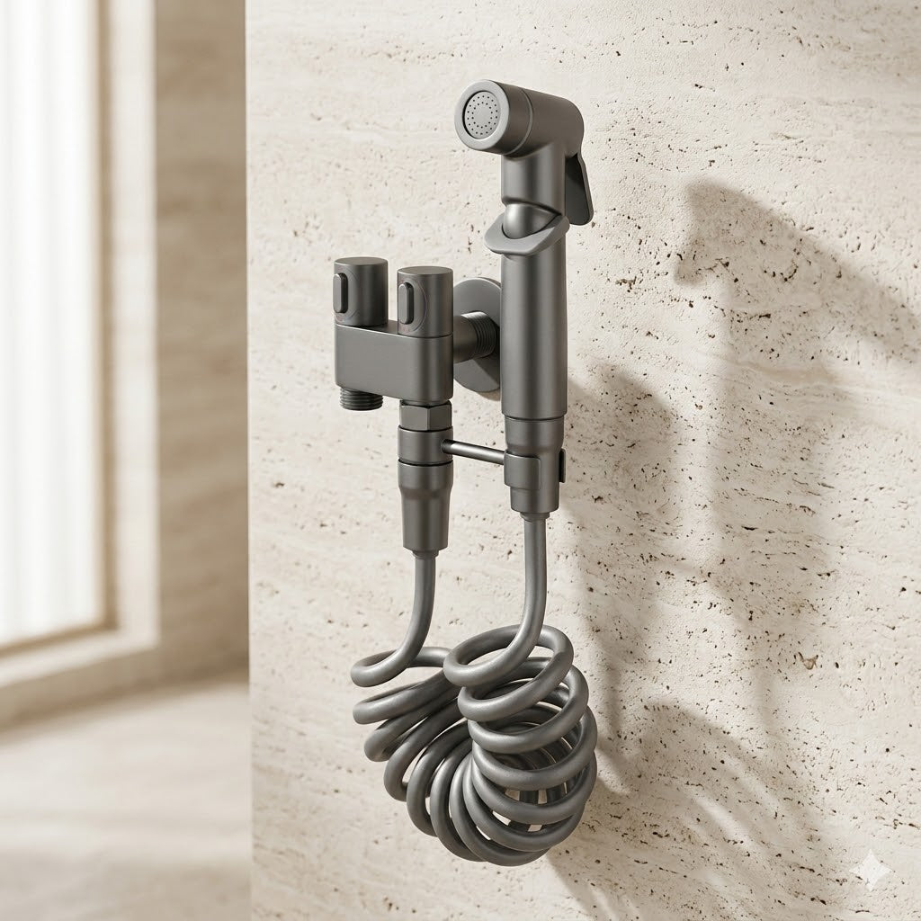 Douchette WC avec Vanne Double Sortie – Kit Bidet à Main