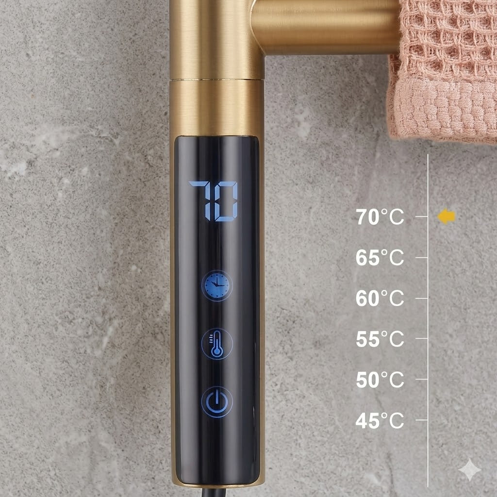 Sèche-Serviette Électrique Pivotant 180° en Acier Inoxydable