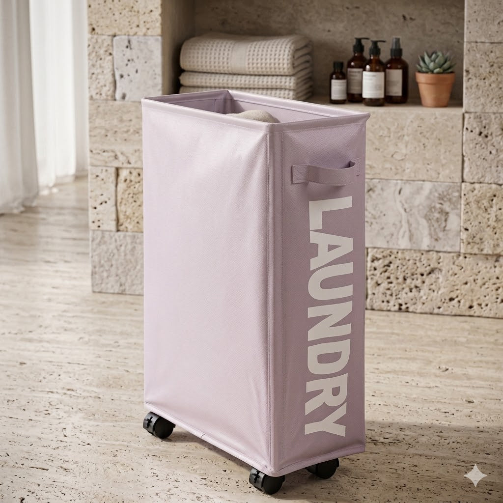 Panier à Linge sur Roulettes Étroit – 3 Coloris