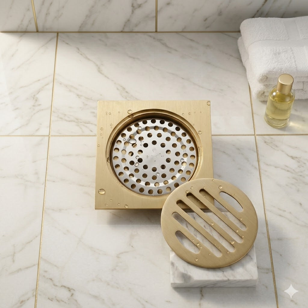 Bonde de Douche Carrée 10x10 cm