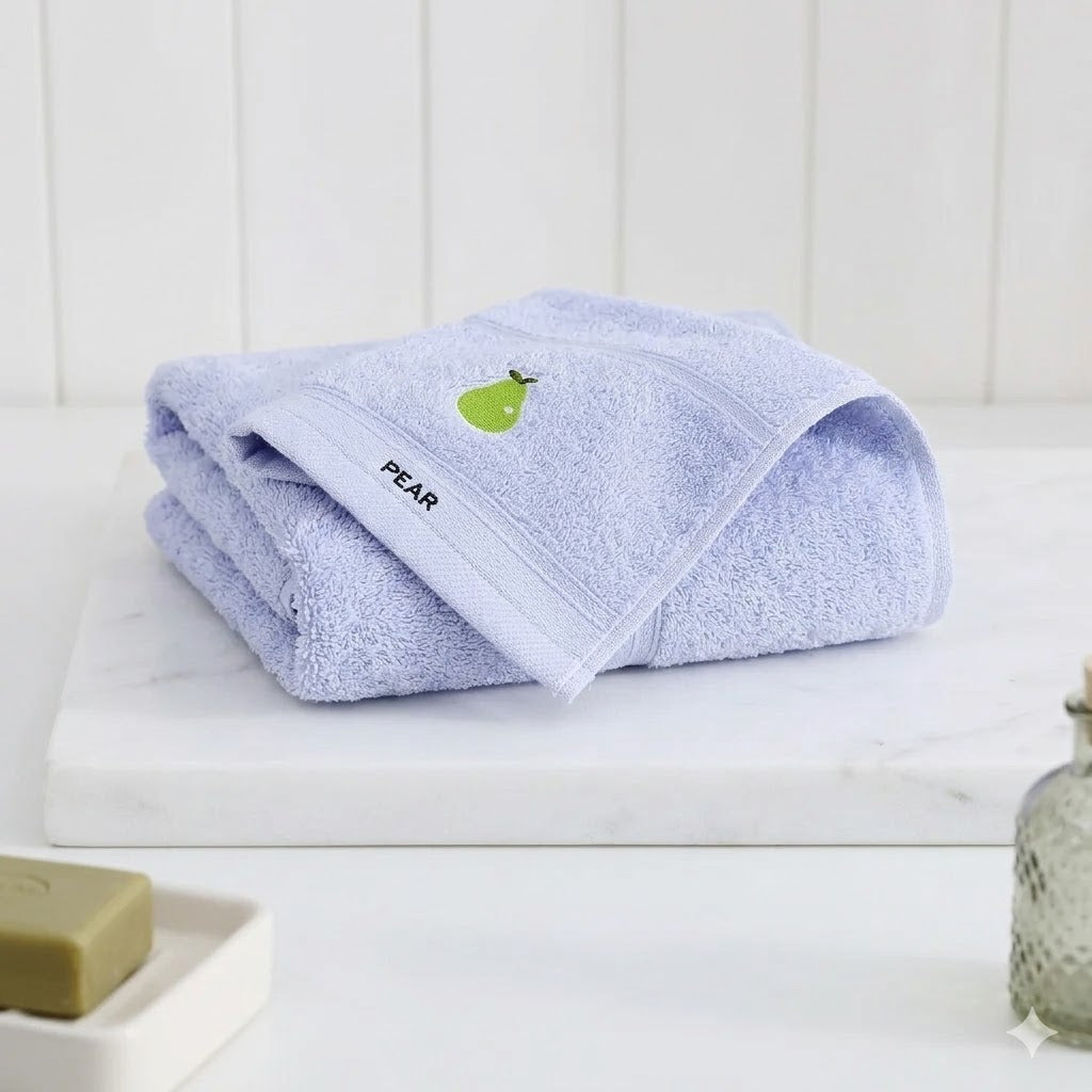 Serviette Visage Coton Brodée – Motif Fruits